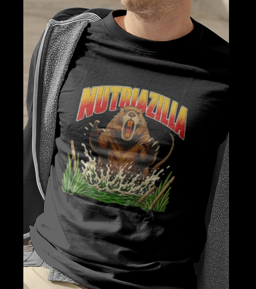 Nutriazilla Giant Nutria Emerging From Water T-Shirt