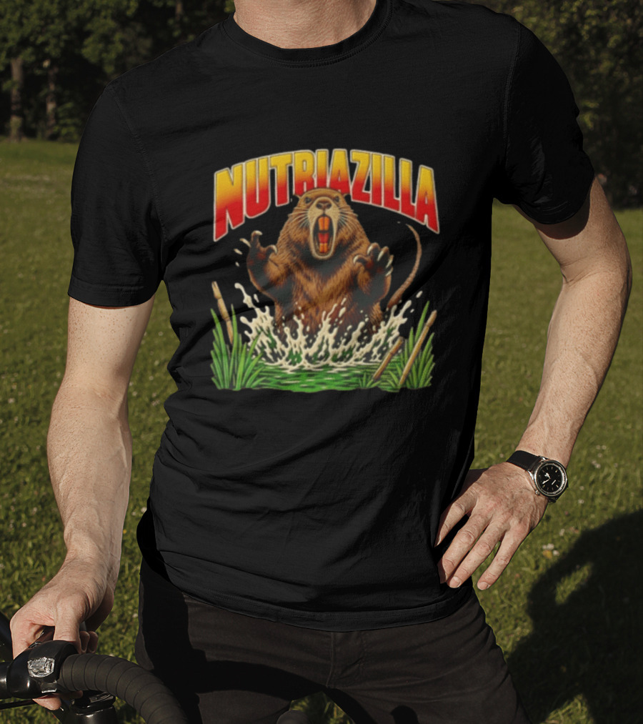 Nutriazilla Giant Nutria Emerging From Water T-Shirt