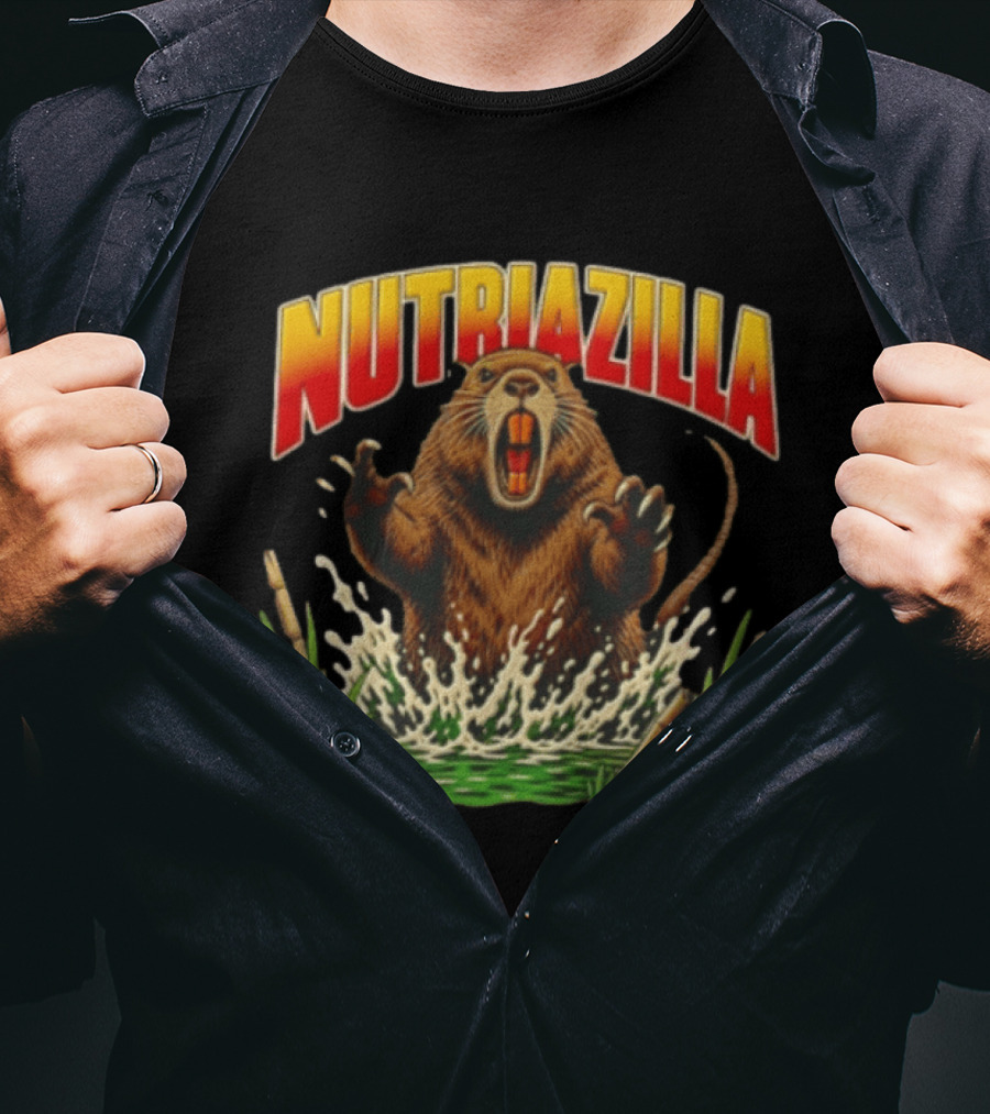 Nutriazilla Giant Nutria Emerging From Water T-Shirt