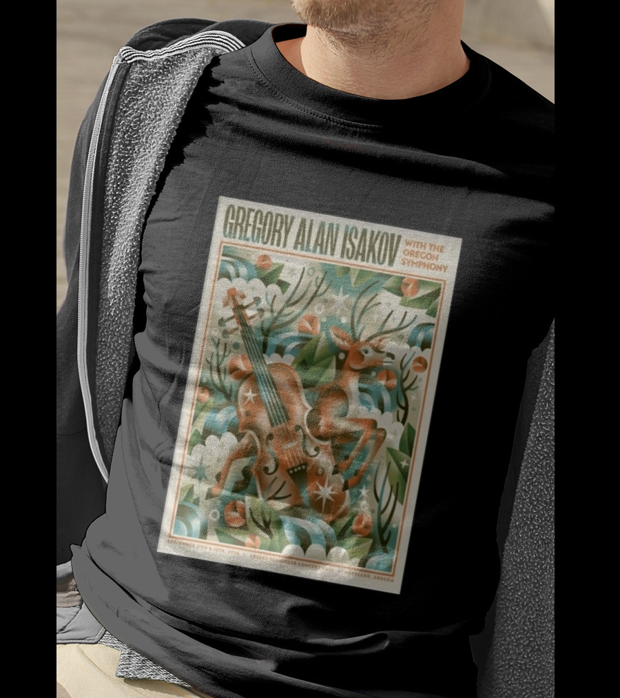 Gregory Alan Isakov With The Oregon Symphony Portland September 17 18 2026 Concert Deer And Violin T-Shirt