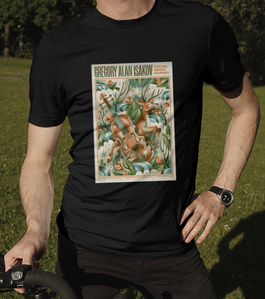 Gregory Alan Isakov With The Oregon Symphony Portland September 17 18 2026 Concert Deer And Violin T-Shirt
