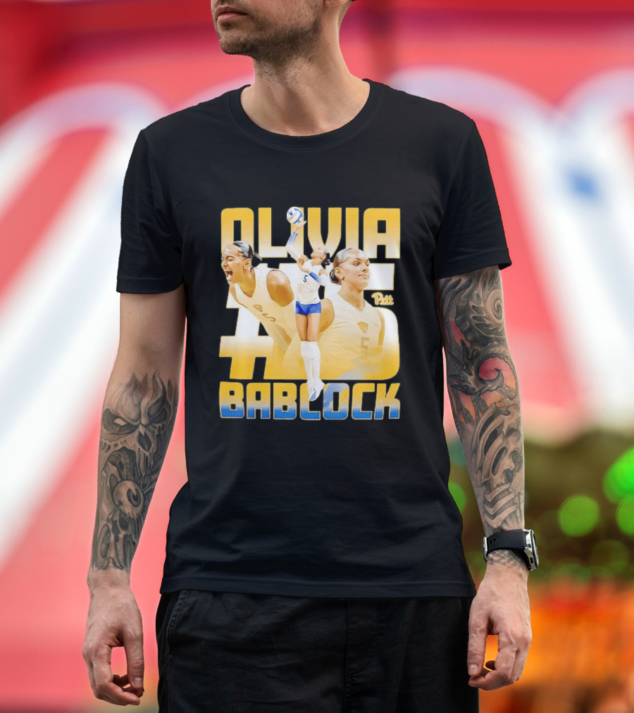 Olivia Bablock Pitt Panthers Volleyball Number 5 T-Shirt