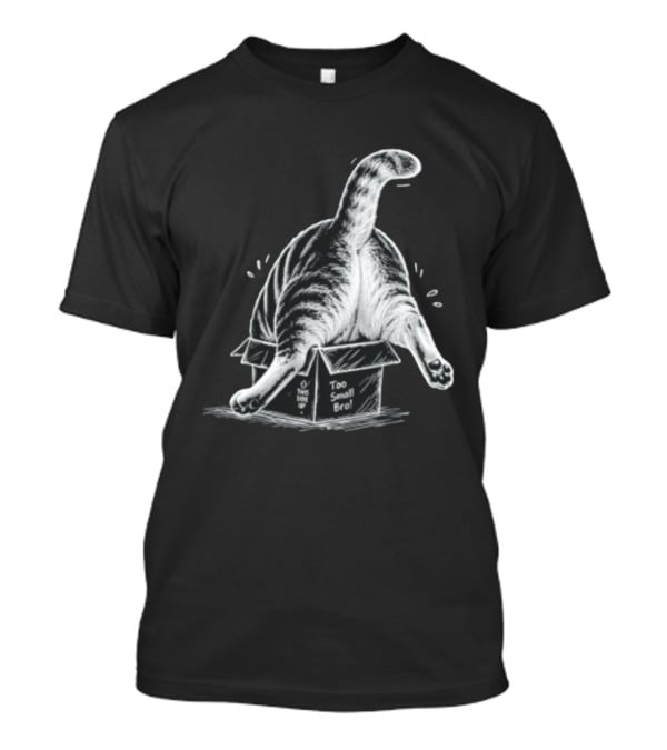 Too Small Bro Tabby Cat Stuck In Box Rear View T-Shirt