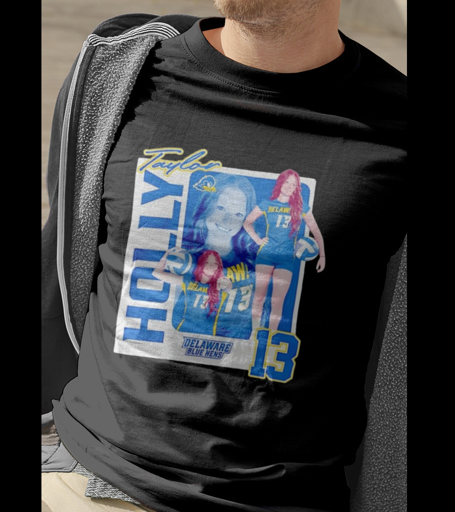 Holly Taylor Delaware Blue Hens Number 13 Volleyball T-Shirt