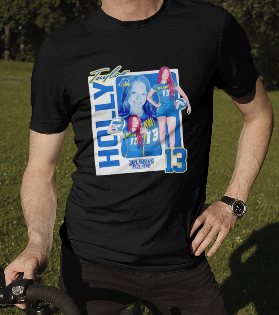 Holly Taylor Delaware Blue Hens Number 13 Volleyball T-Shirt