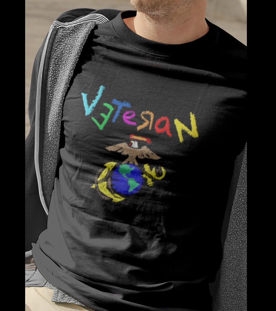 Veteran Eagle Globe And Anchor Colorful Military T-Shirt