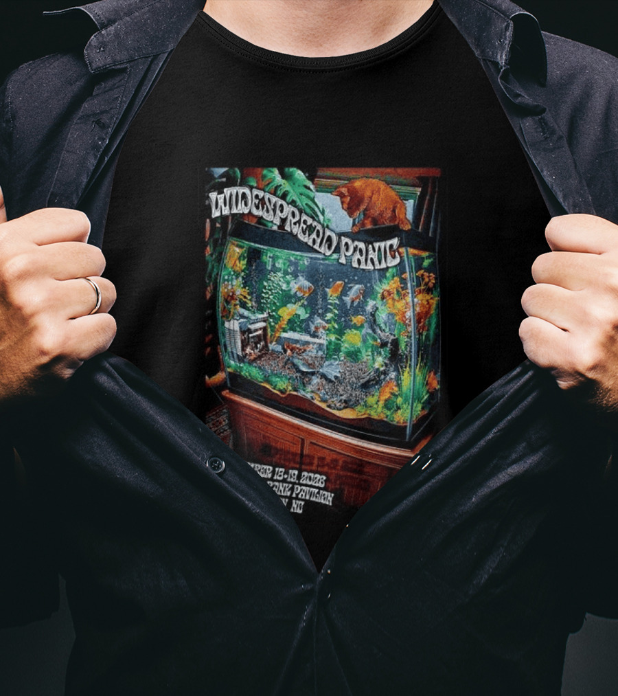 Widespread Panic Live Oak Bank Pavilion Sept 18 19 2026 Wilmington Tour Fish Tank Cat T-Shirt