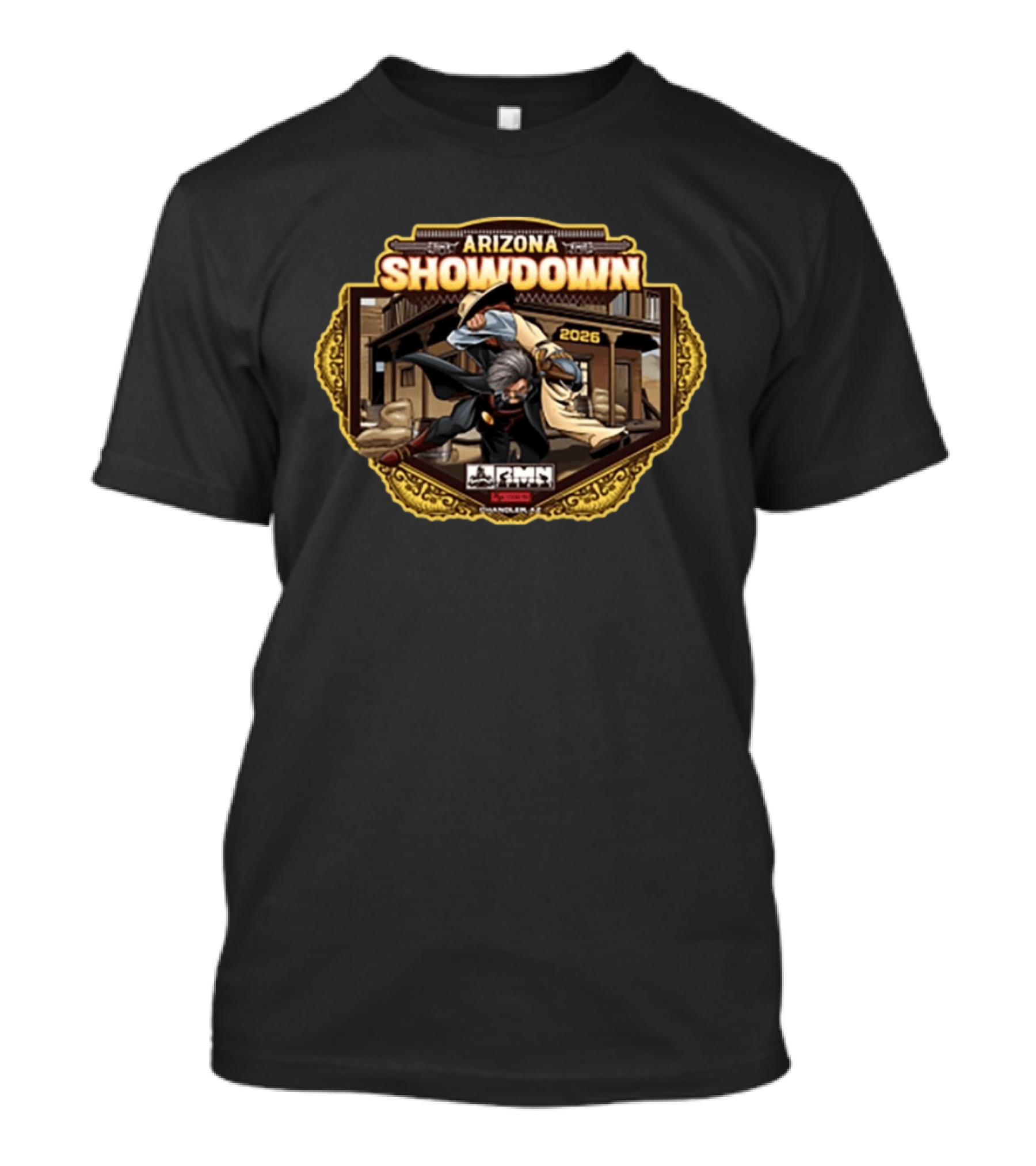 RMN Events Arizona Showdown 2026 Cowboy Fight Scene Vintage Western T-Shirt