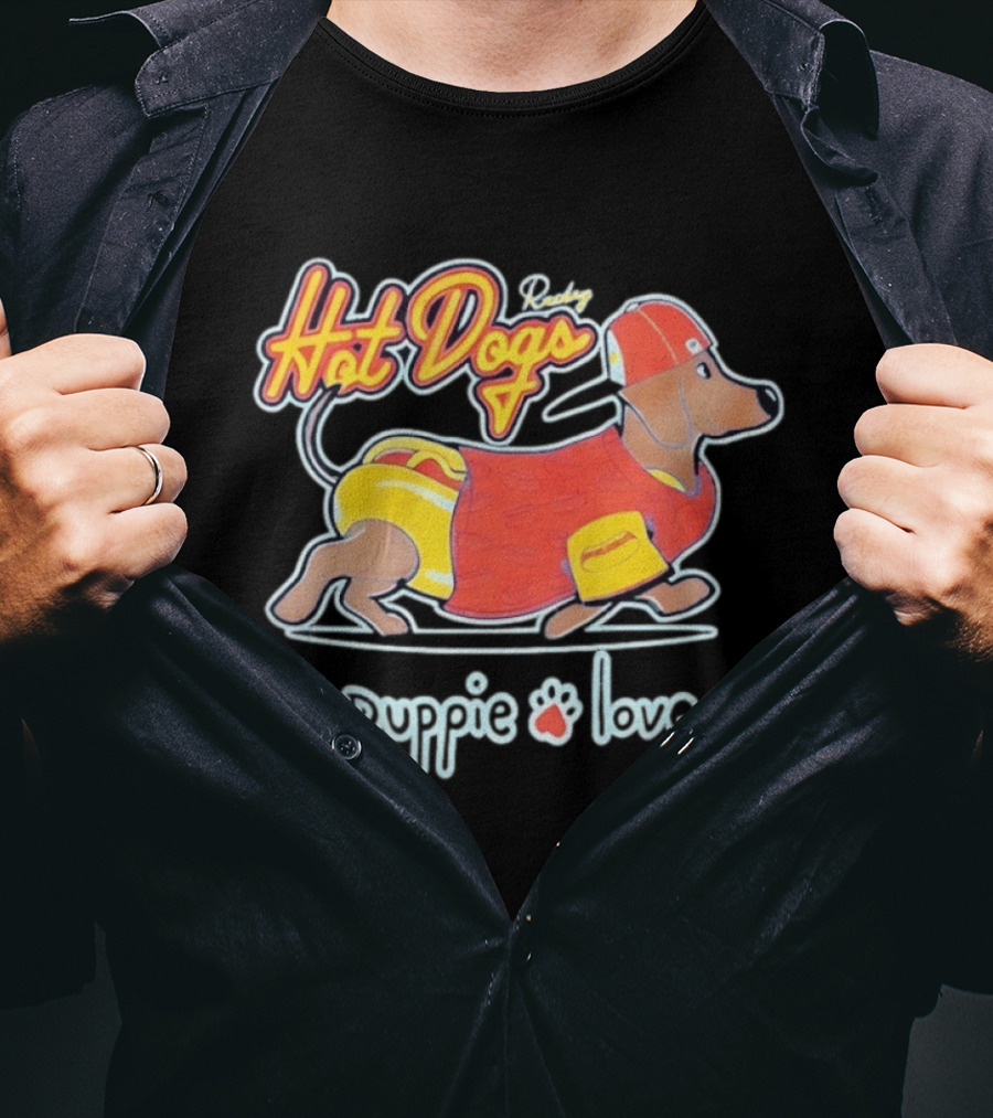 Rockin Hot Dogs Puppie Love Dachshund Dog Lover T-Shirt