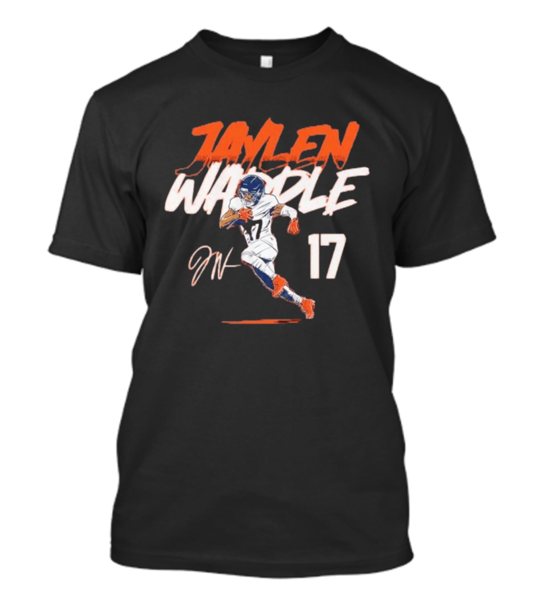 Jaylen Waddle 17 Denver Broncos Pose T-Shirt