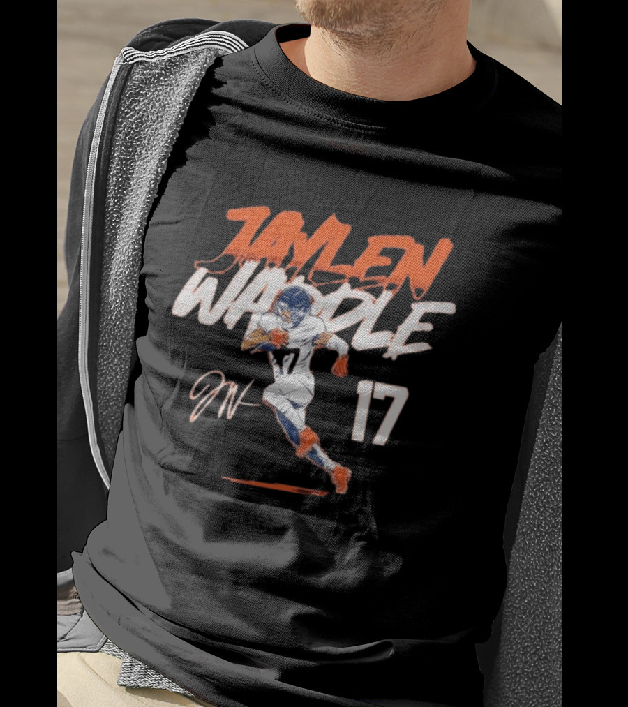 Jaylen Waddle 17 Denver Broncos Pose T-Shirt