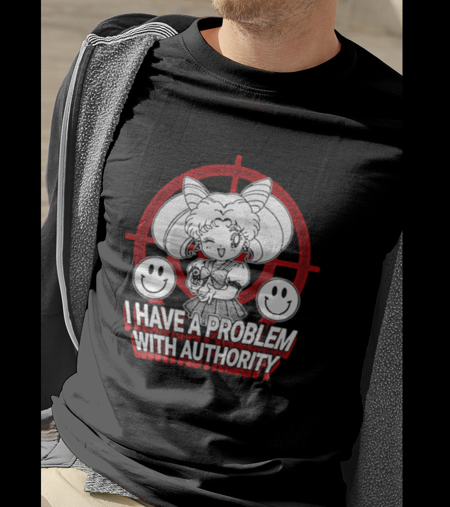 Sailor Moon I Have A Problem With Authority Anime Character Target Smiley Faces T-Shirt
