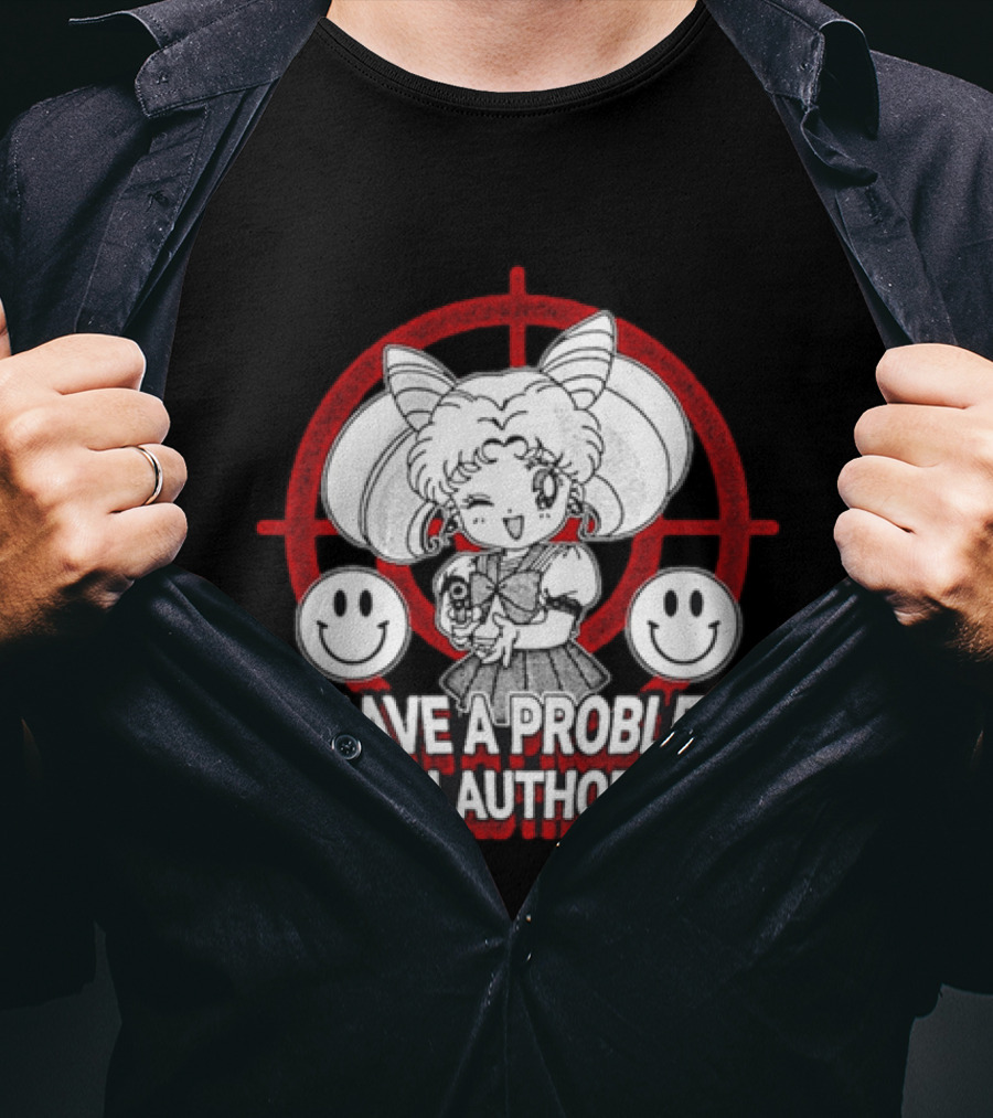 Sailor Moon I Have A Problem With Authority Anime Character Target Smiley Faces T-Shirt