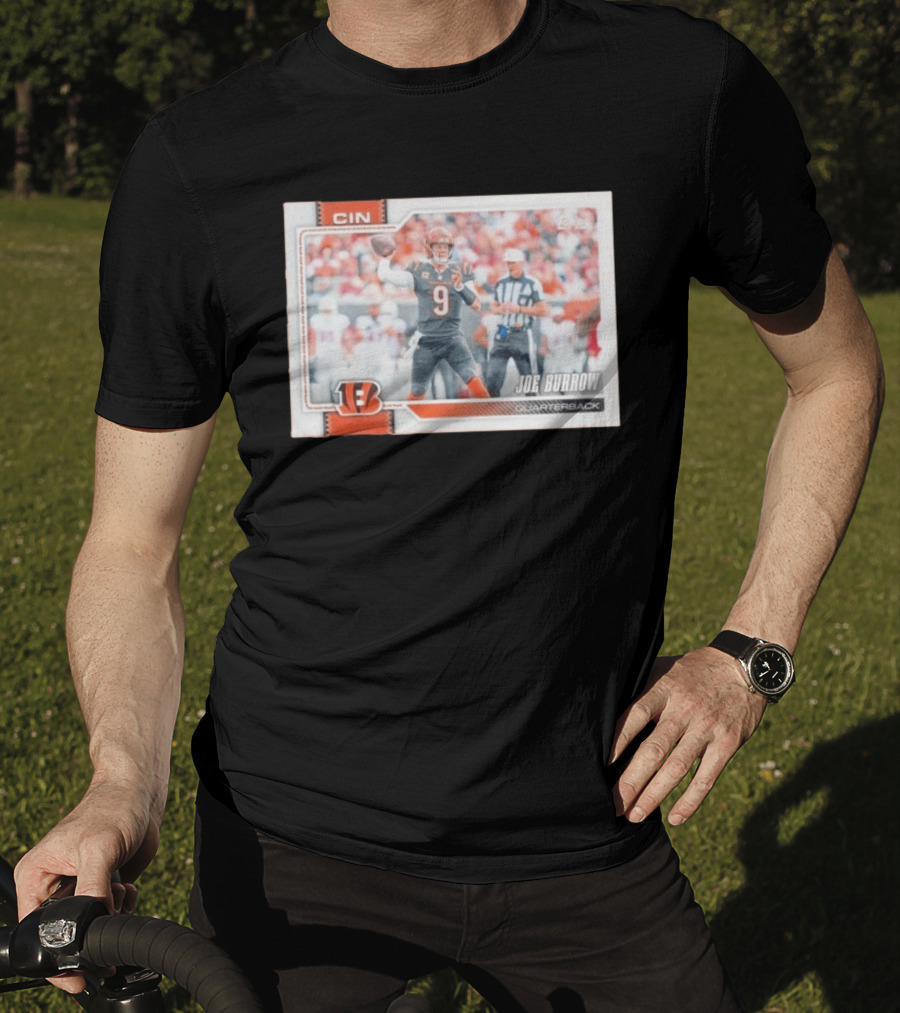 Joe Burrow Cincinnati Bengals Quarterback No 9 Football Card 2026 T-Shirt