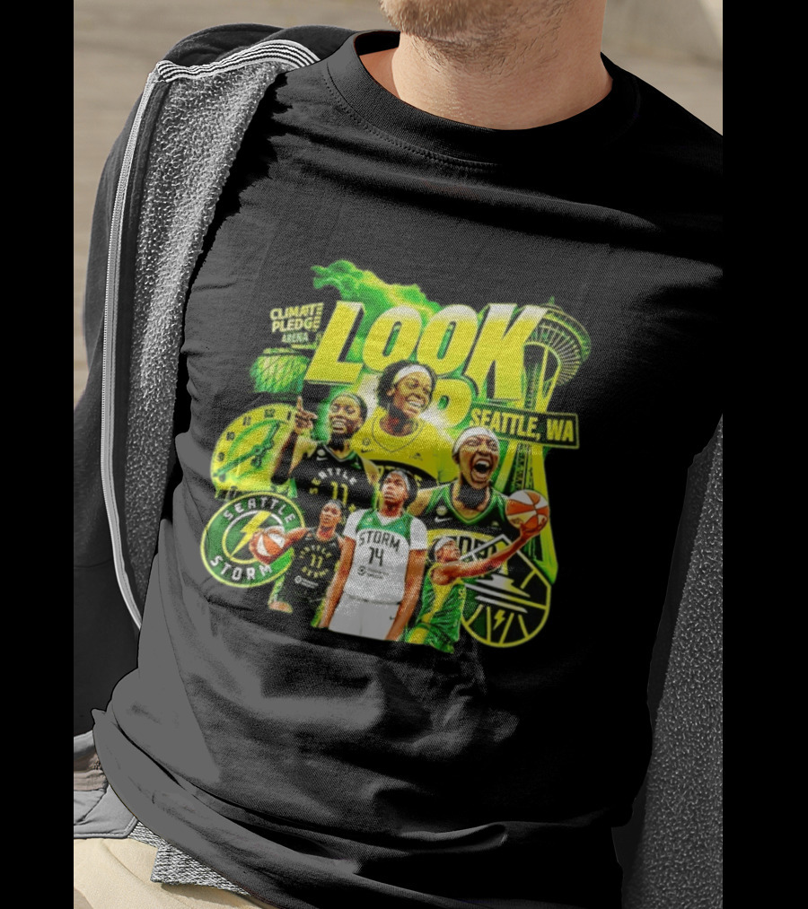 Seattle Storm Basketball Look Up Climate Pledge Arena Seattle WA T-Shirt