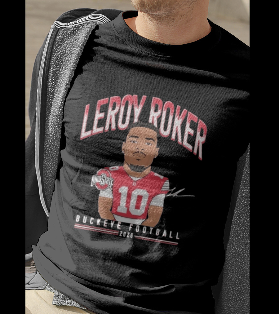 Leroy Roker Ohio State Buckeye Football 2026 Caricature T-Shirt
