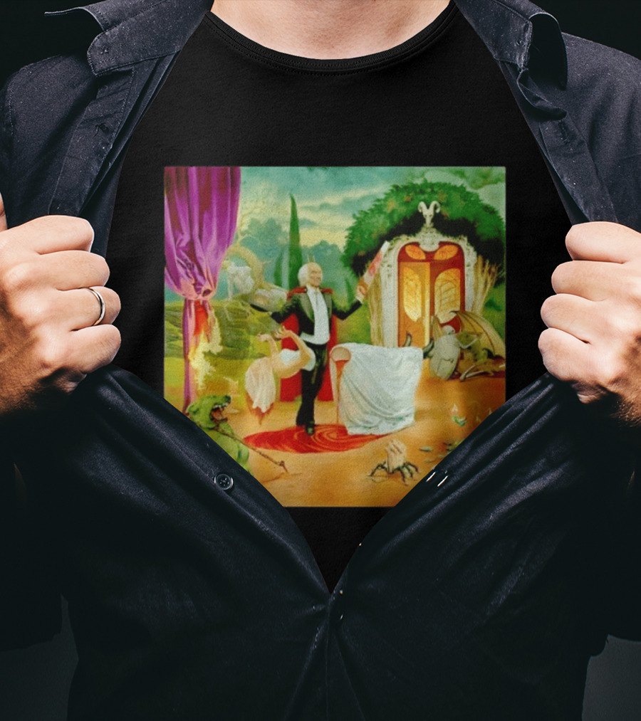 Surreal Magician Gothic Horror Sawing Woman In Half Fantasy Scene T-Shirt