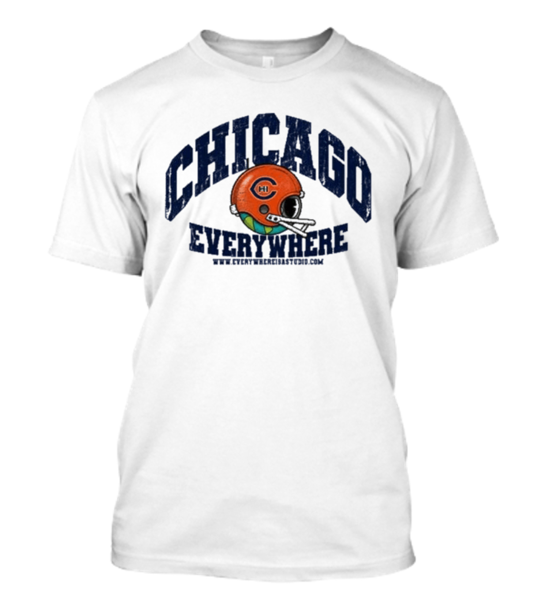 Chicago Everywhere Vintage Football Helmet 2026 T-Shirt