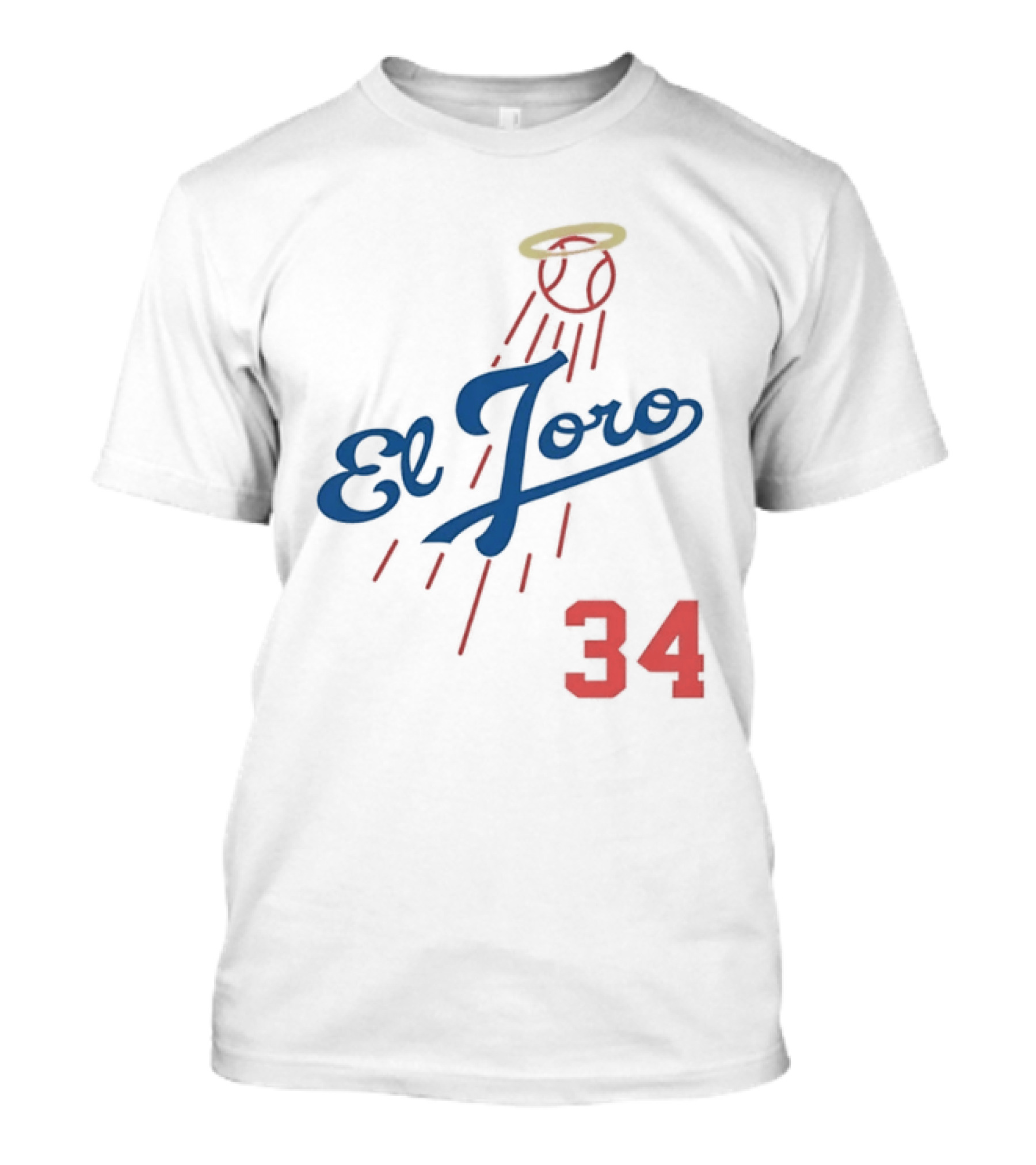 El Toro 34 Baseball Los Angeles Dodgers Fernando Valenzuela Halo T-Shirt