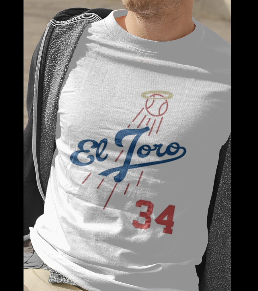El Toro 34 Baseball Los Angeles Dodgers Fernando Valenzuela Halo T-Shirt
