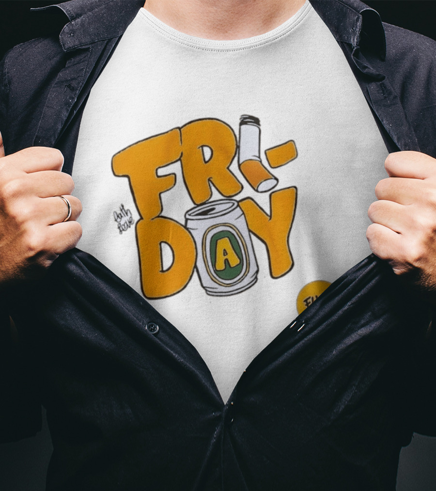 Beer Can Friday Vibes Light Bulb Fuck Yeah Weekend T-Shirt