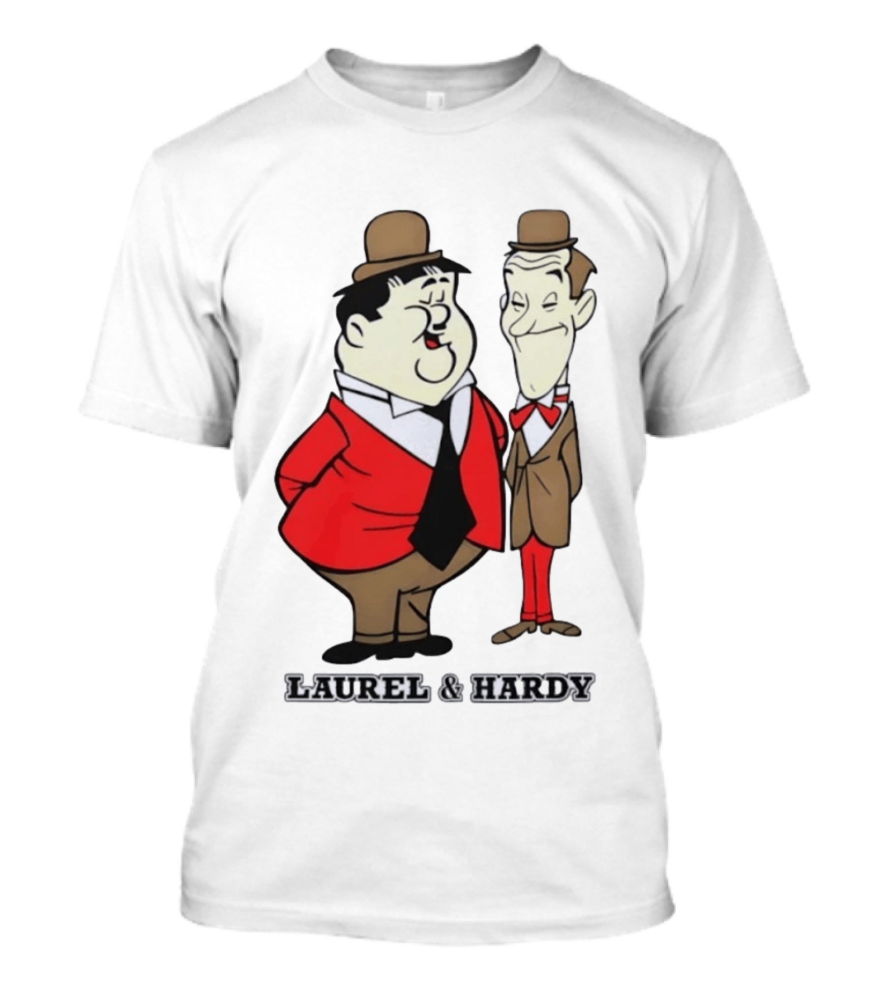 Laurel And Hardy Cartoon Style Classic Comedy T-Shirt
