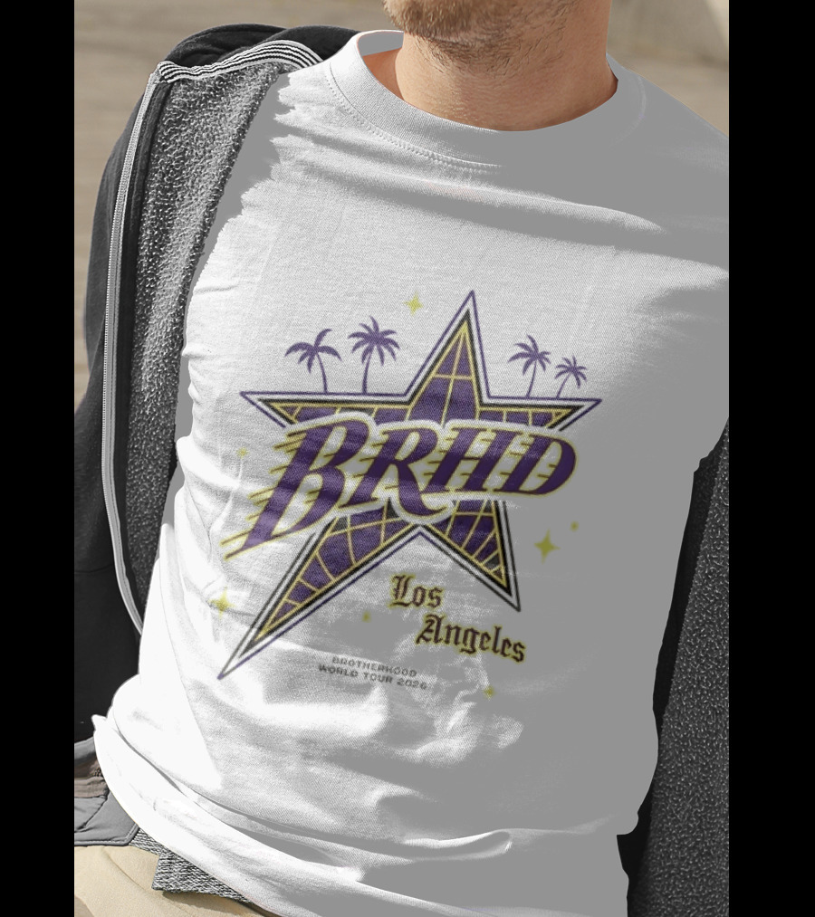 Los Angeles Brhd Brotherhood World Tour 2026 Star Palm Trees T-Shirt
