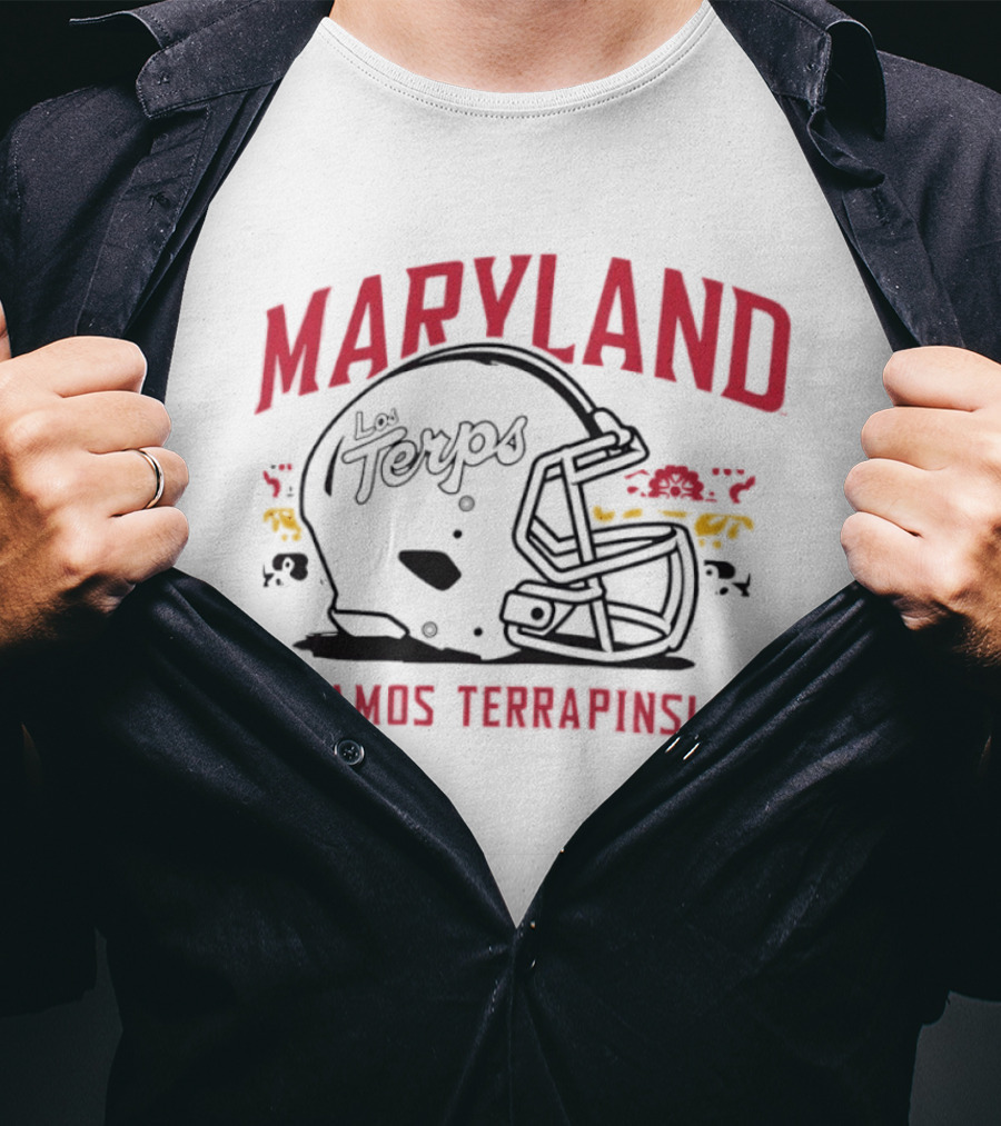 Maryland Terrapins Los Terps Ivamos Terrapins Helmet T-Shirt