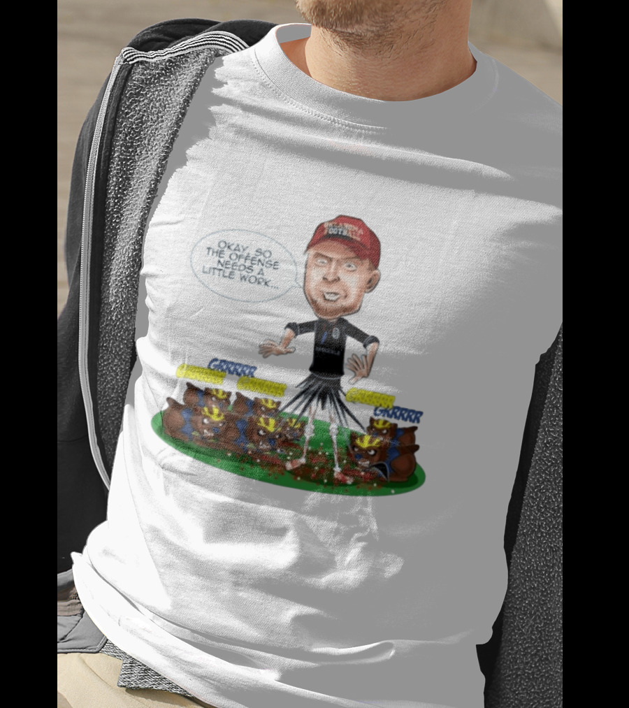 Oklahoma Football Coach Arbuckle Offense Skeleton Cartoon Needs A Little Work T-Shirt