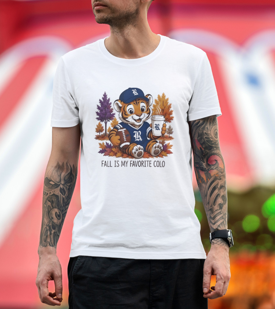 R Tiger Football Fall Is My Favorite Color Autumn Leaves T-Shirt