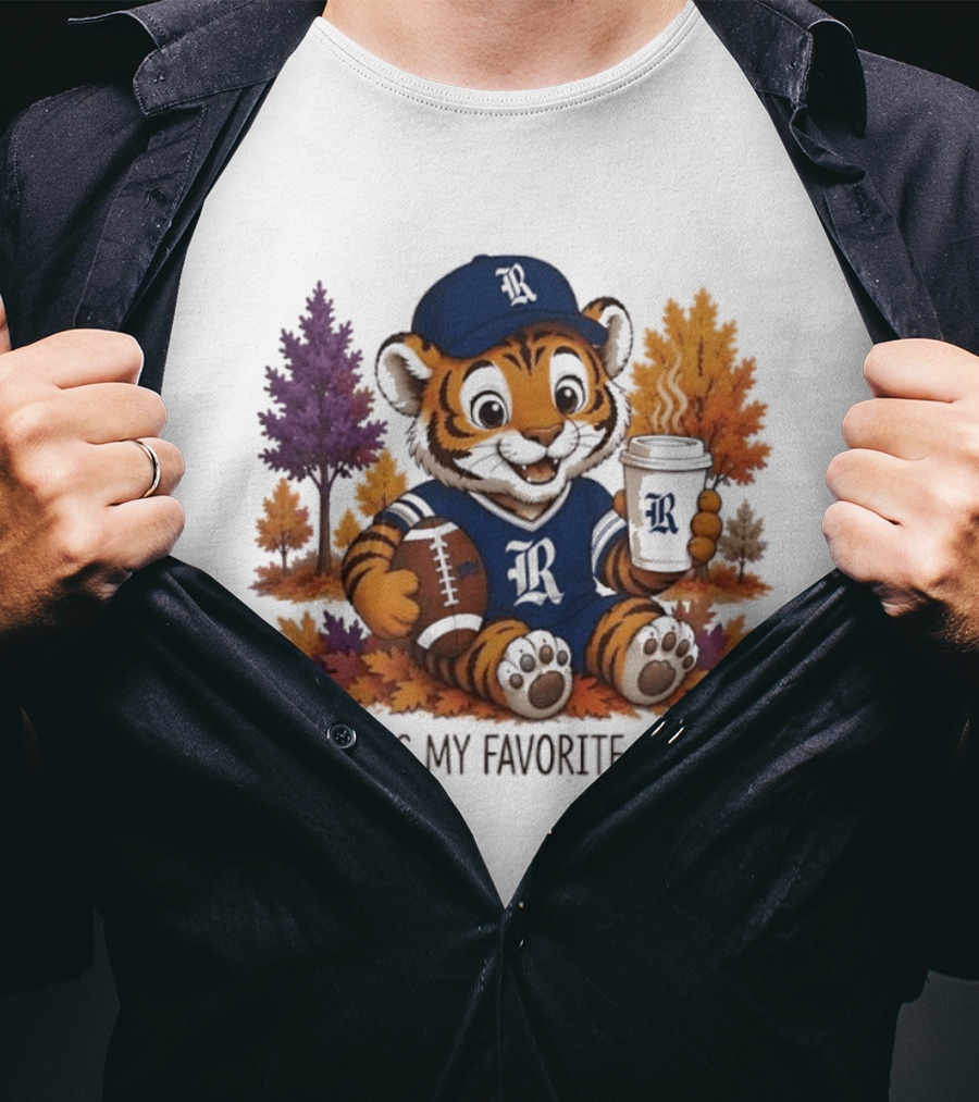 R Tiger Football Fall Is My Favorite Color Autumn Leaves T-Shirt