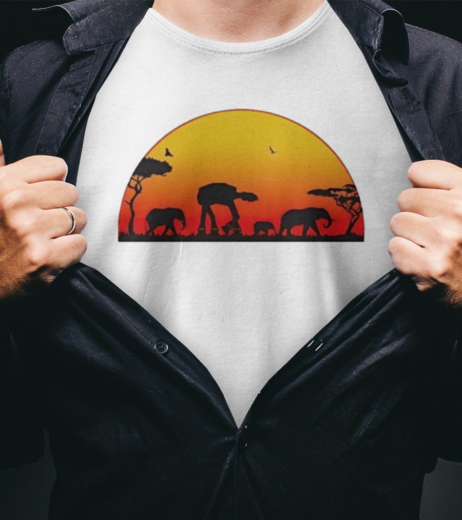 Star Wars AT AT Walker African Savanna Sunset T-Shirt