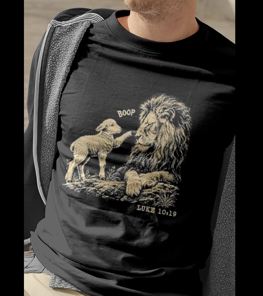 Boop Lion Lamb Luke 10 19 Bible Verse T-Shirt