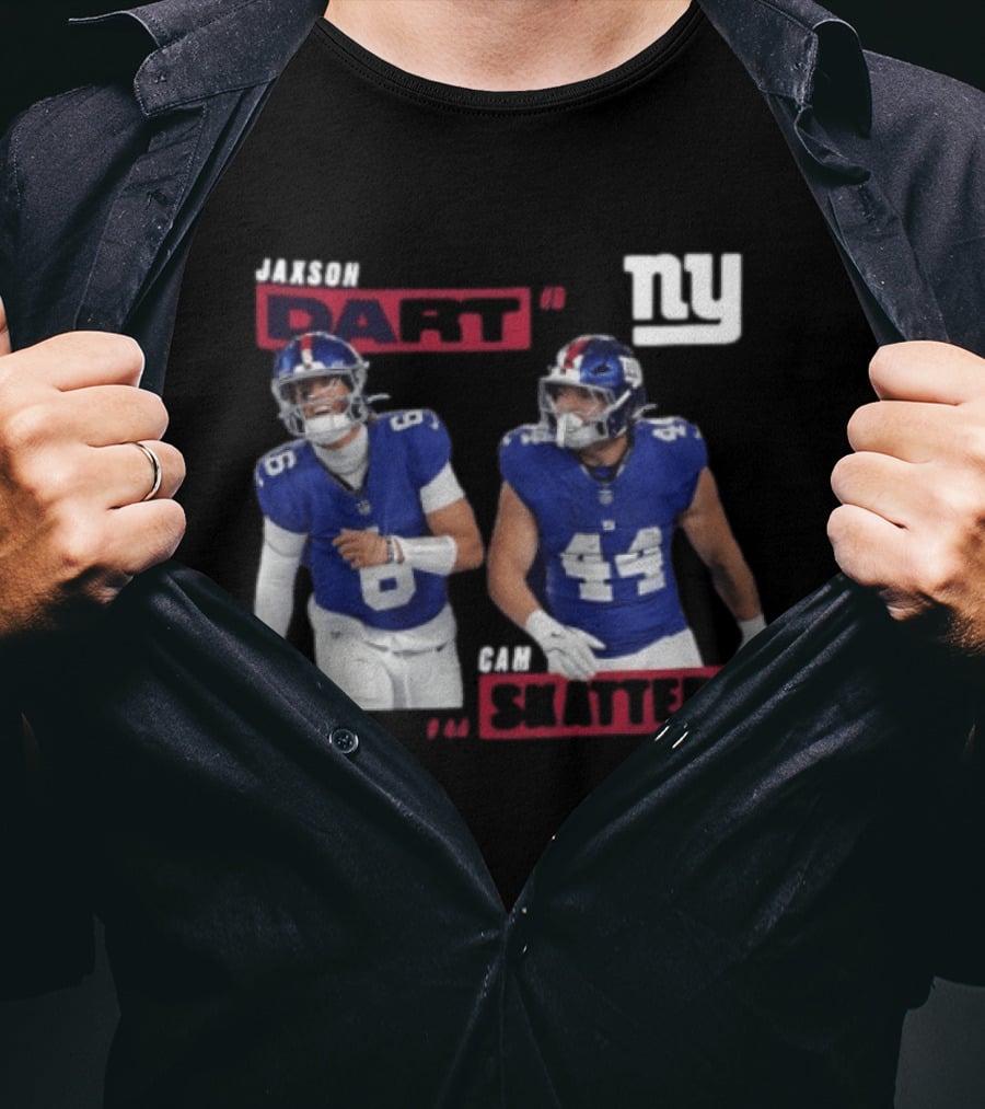 NY Giants Jaxson Dart Cam Skattebo Football Players T-Shirt