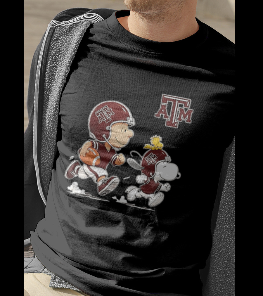Charlie Brown Snoopy Woodstock Texas A&M Aggies Football 2026 T-Shirt