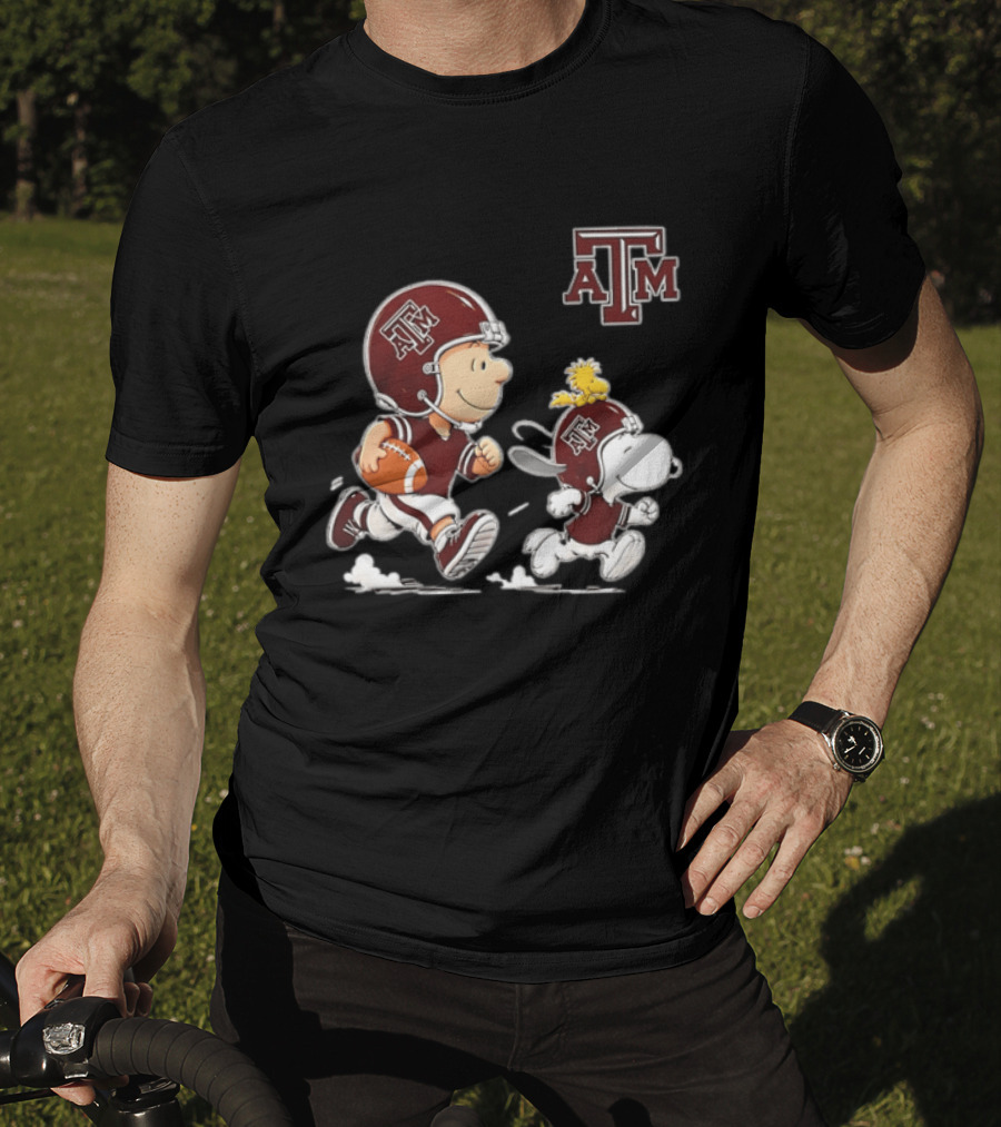 Charlie Brown Snoopy Woodstock Texas A&M Aggies Football 2026 T-Shirt
