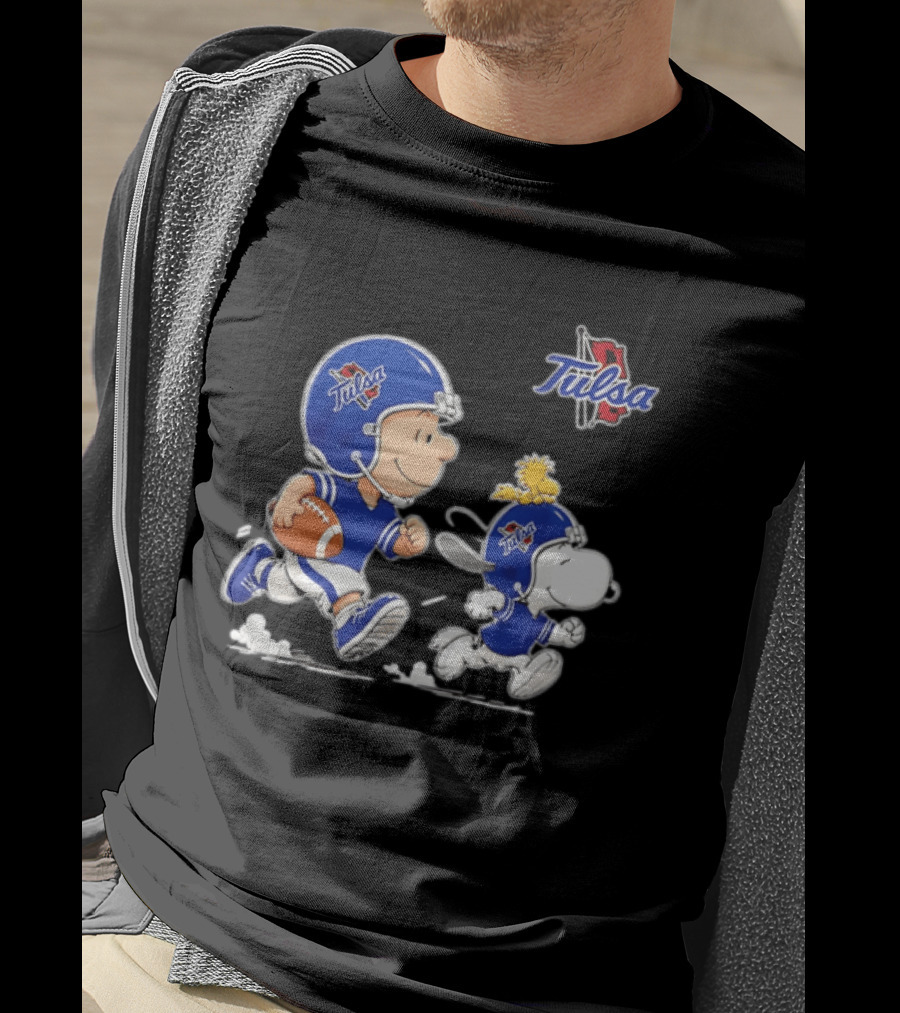 Tulsa Golden Hurricane Football 2026 Charlie Brown Woodstock Snoopy T-Shirt