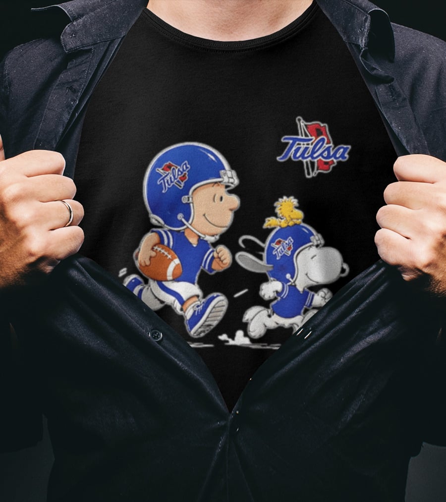 Tulsa Golden Hurricane Football 2026 Charlie Brown Woodstock Snoopy T-Shirt