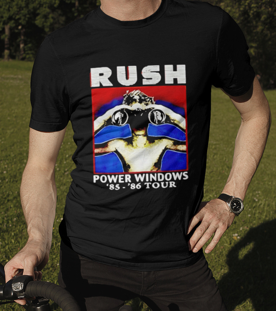 Rush Power Windows 85 86 Tour Rock Music Iconic Binoculars T-Shirt