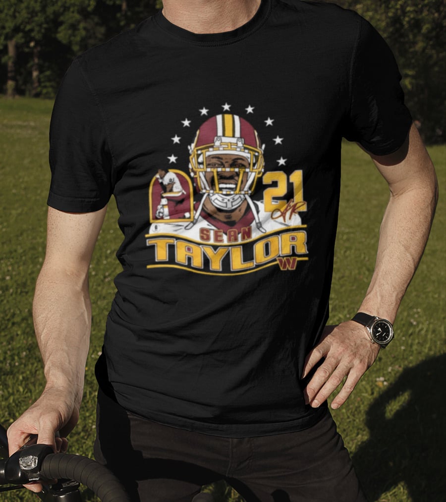 Sean Taylor Washington Commanders Player Helmet Stars 21 Signature T-Shirt
