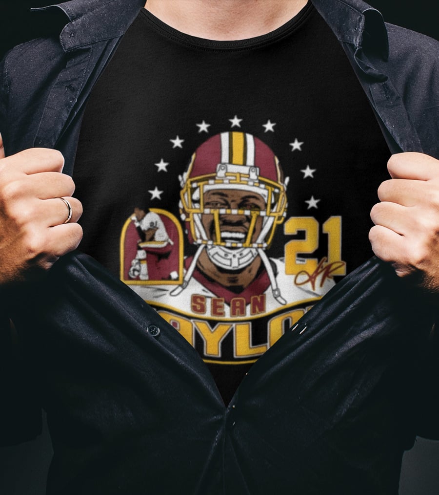 Sean Taylor Washington Commanders Player Helmet Stars 21 Signature T-Shirt