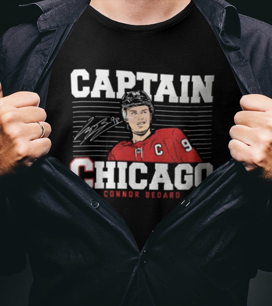 Captain Connor Bedard Chicago Blackhawks NHL 98 T-Shirt