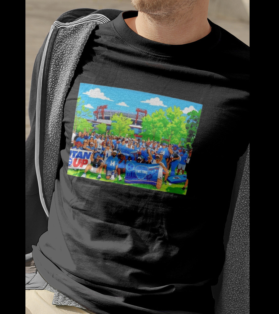 Tennessee Titans Titan Up Two Tone Blue Nation Tailgate Fans Stadium Scene T-Shirt