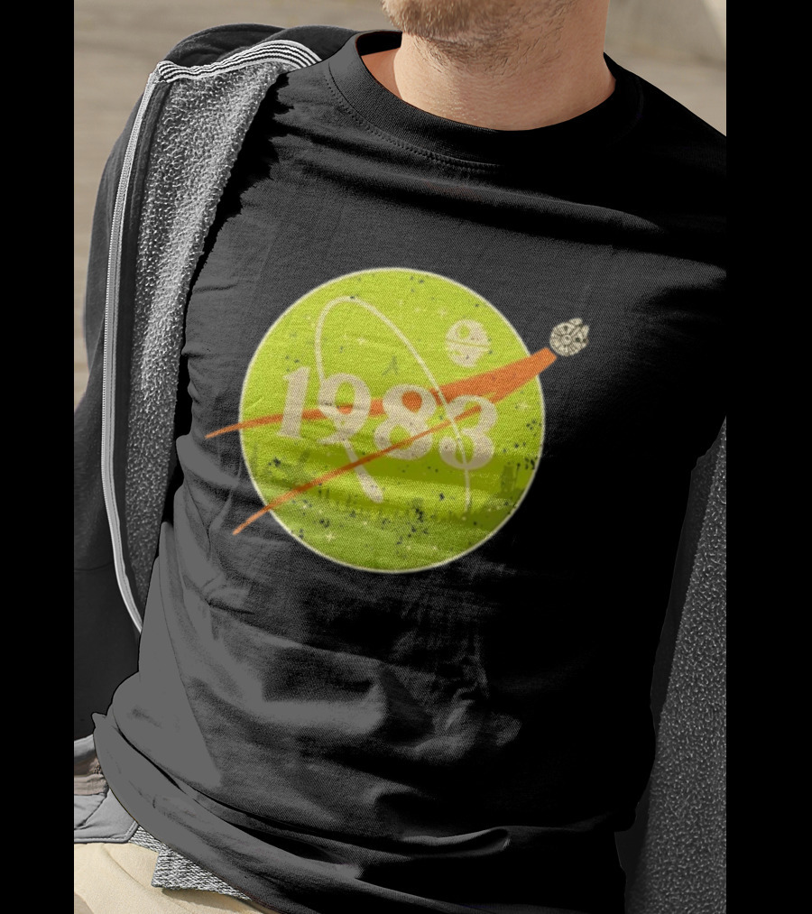 1983 Star Wars Endor Mission Distressed NASA Style Spaceship Moon T-Shirt