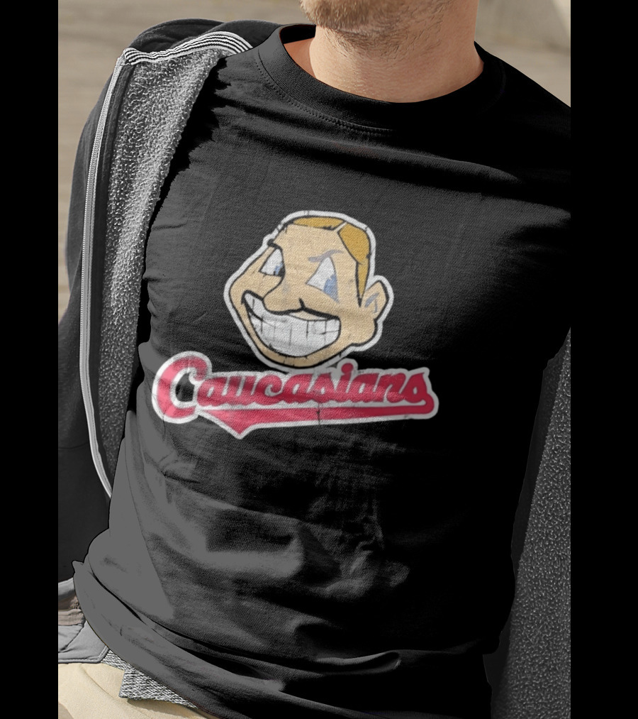 Caucasians Distressed Satire Grinning T-Shirt
