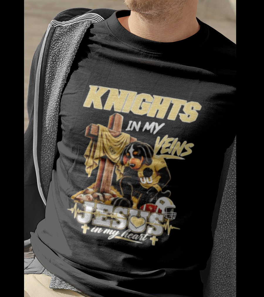 UCF Knights Dog Football Jesus Cross Faith In My Heart T-Shirt