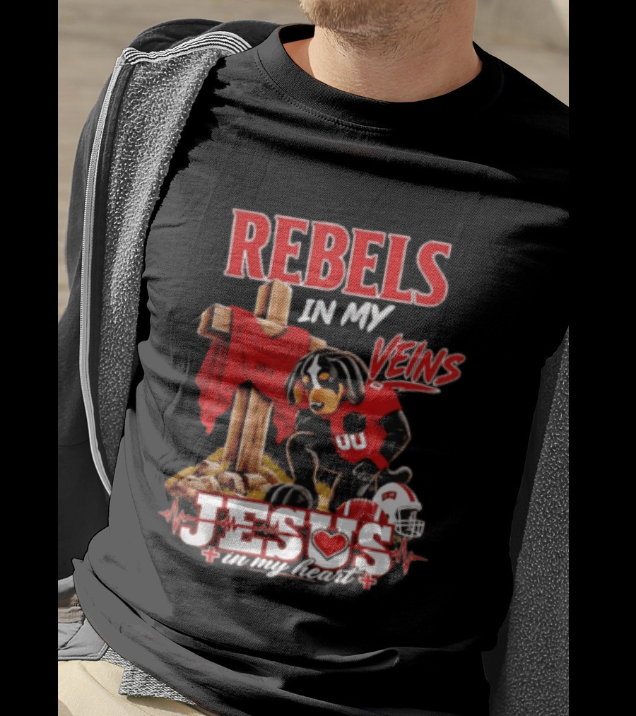 UNLV Rebels Dog In My Veins Jesus In My Heart Football Faith T-Shirt