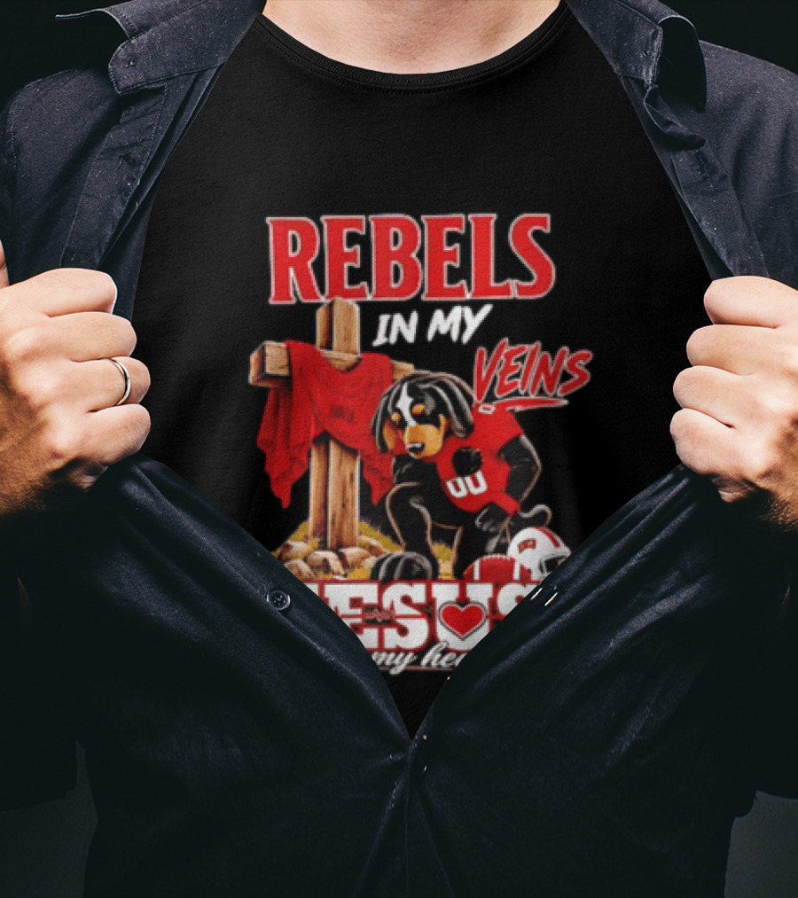 UNLV Rebels Dog In My Veins Jesus In My Heart Football Faith T-Shirt