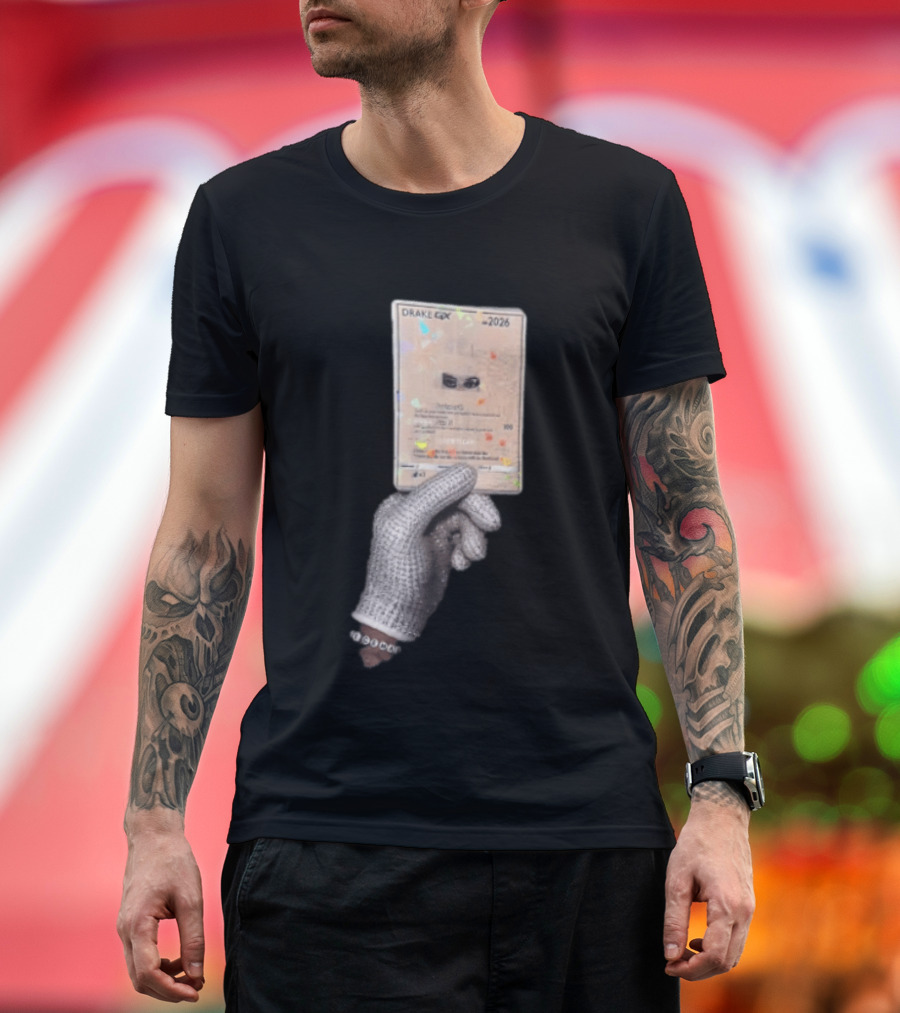 Drake GX 2026 Habibti 100 Rhinestone Glove Holding Trading Card T-Shirt
