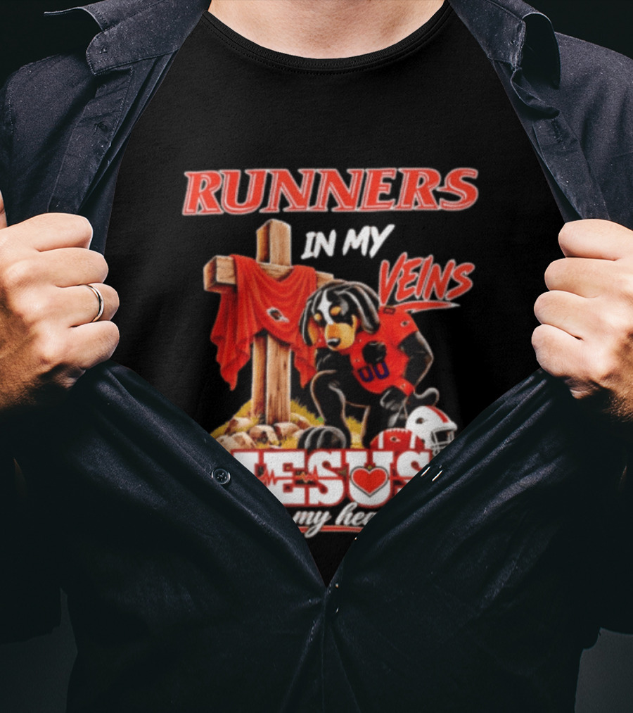 UTSA Roadrunners Runners In My Veins Jesus In My Heart Football Faith T-Shirt